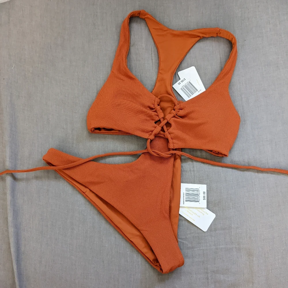 L*Space Dax Cabana Bikini Set Amber Ribbed